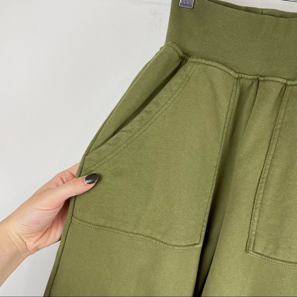 Veronica Beard x Sold Out Green Melanie Wide Leg Sweatpants Ankle Cropped Sz XS - Picture 11 of 12